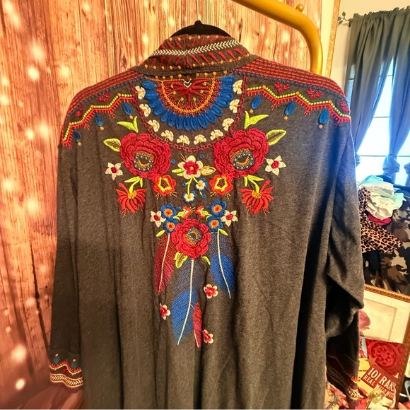 Johnny Was Multicolor Embroidered Cardigan - Picture 11 of 15